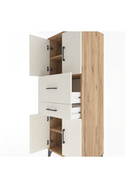 Hyperion Dolap 3 Raflı 2 Çekmeceli 4 Kapaklı 60x44x163 Çam-Aytaşı