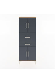 Hyperion Dolap 3 Raflı 2 Çekmeceli 4 Kapaklı 60x44x163 Çam-Antrasit