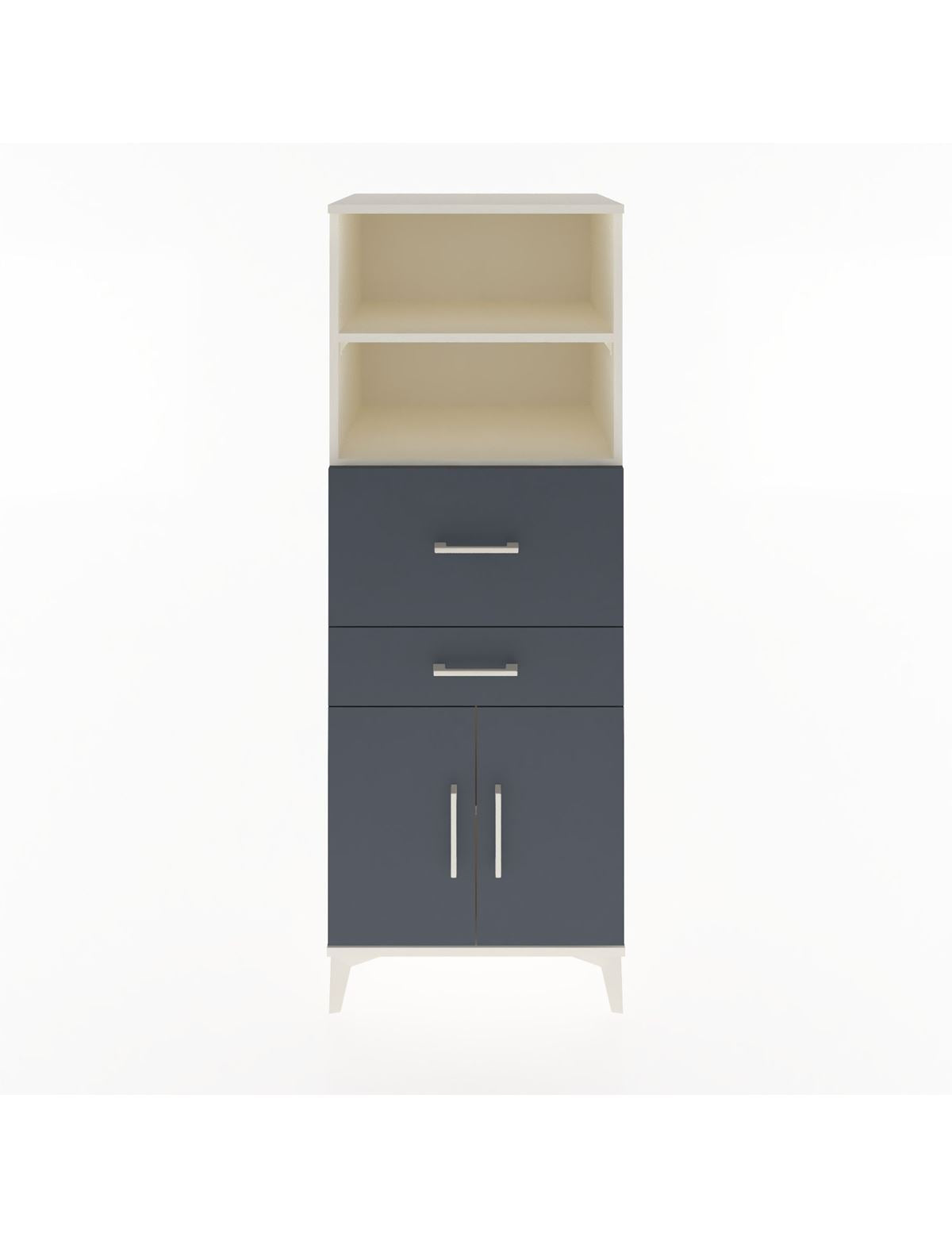 Hyperion Dolap 3 Raflı 2 Çekmeceli 2 Kapaklı 60x44x163 Aytaşı-Antrasit