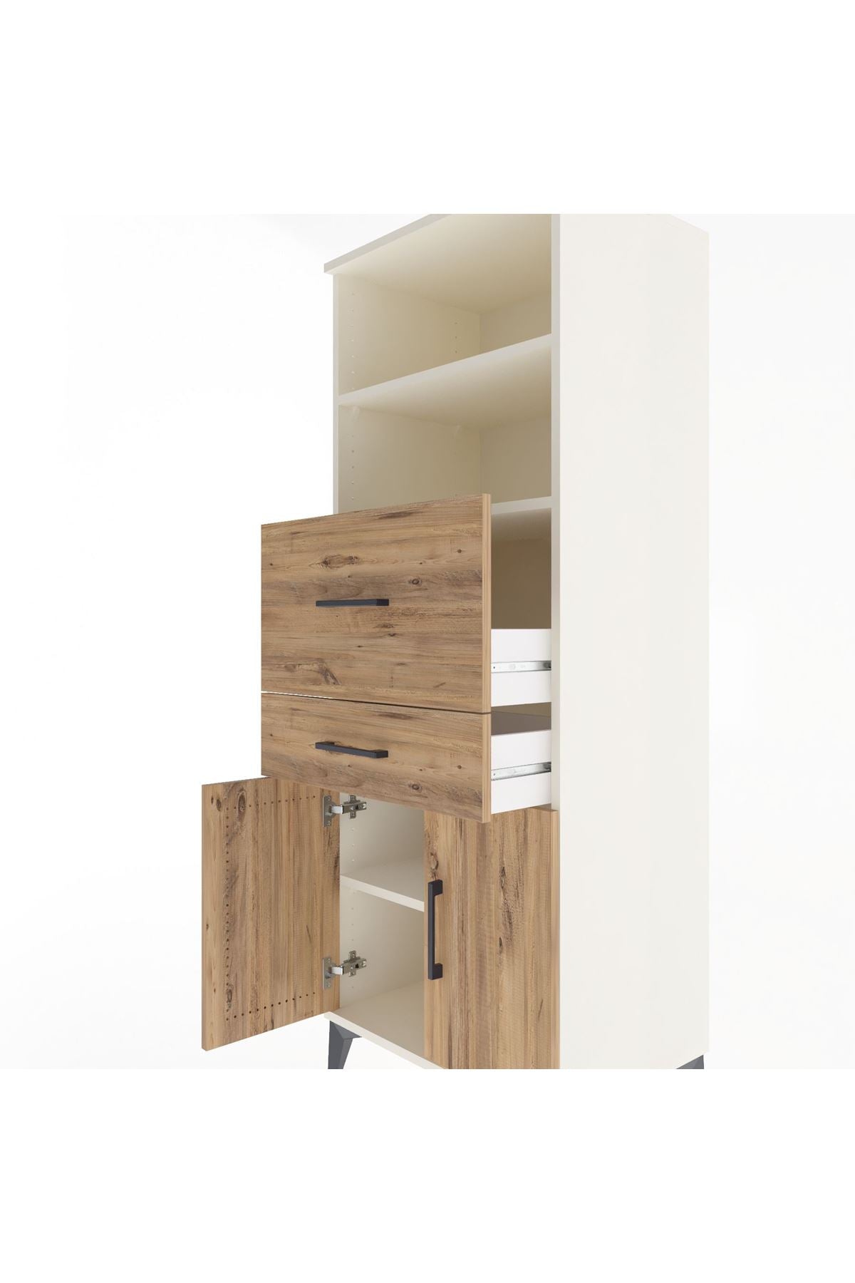 Hyperion Dolap 3 Raflı 2 Çekmeceli 2 Kapaklı 60x44x163 Aytaşı-Çam