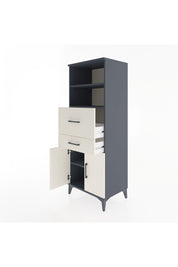 Hyperion Dolap 3 Raflı 2 Çekmeceli 2 Kapaklı 60x44x163 Antrasit-Aytaşı