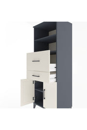 Hyperion Dolap 3 Raflı 2 Çekmeceli 2 Kapaklı 60x44x163 Antrasit-Aytaşı