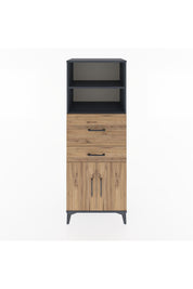Hyperion Dolap 3 Raflı 2 Çekmeceli 2 Kapaklı 60x44x163 Antrasit-Çam