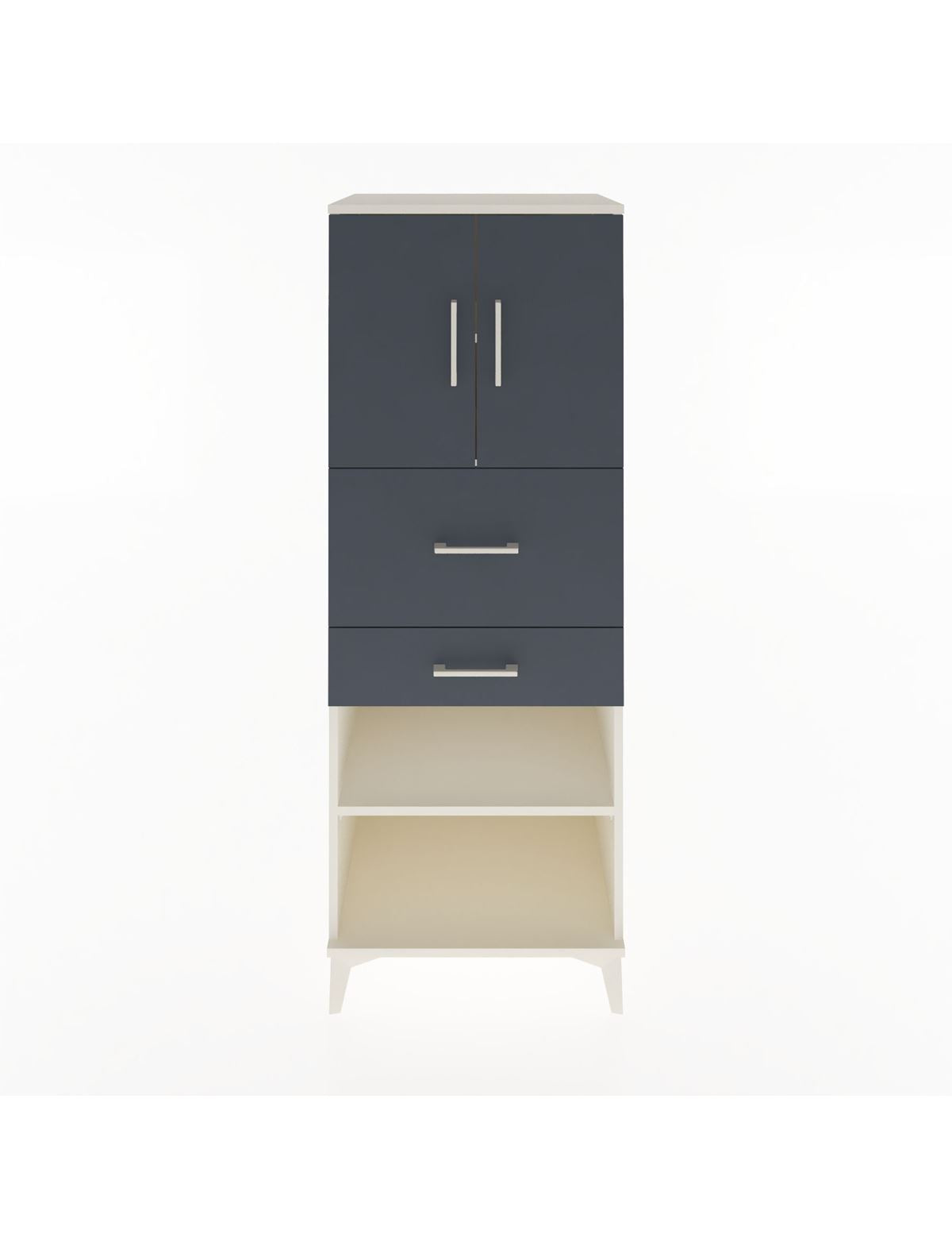 Hyperion Dolap 3 Raflı 2 Çekmeceli 2 Kapaklı 60x44x163 Aytaşı-Antrasit