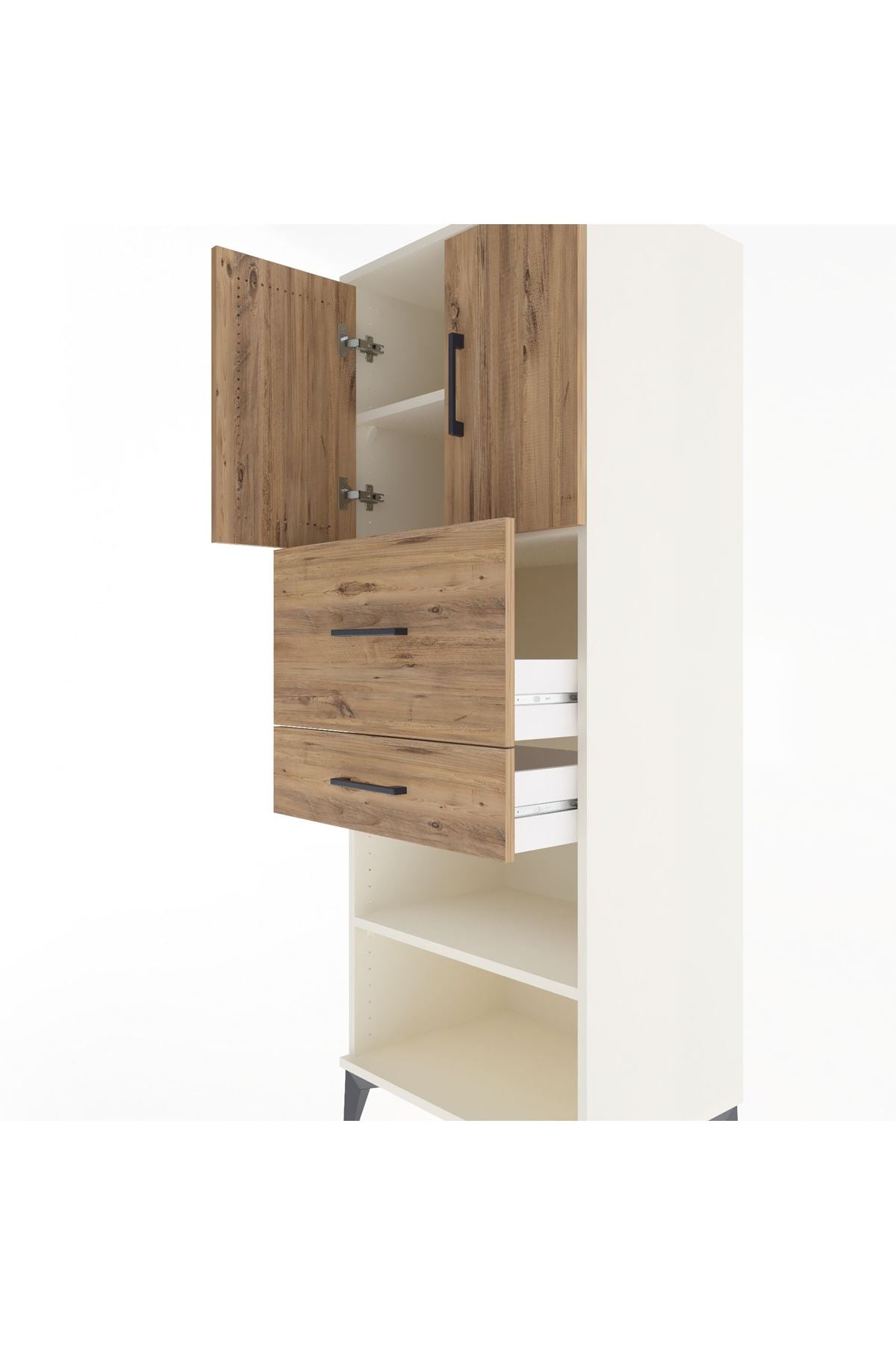 Hyperion Dolap 3 Raflı 2 Çekmeceli 2 Kapaklı 60x44x163 Aytaşı-Çam