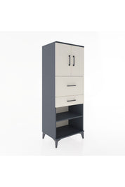Hyperion Dolap 3 Raflı 2 Çekmeceli 2 Kapaklı 60x44x163 Antrasit-Aytaşı