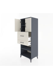 Hyperion Dolap 3 Raflı 2 Çekmeceli 2 Kapaklı 60x44x163 Antrasit-Aytaşı