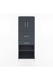 Hyperion Dolap 3 Raflı 2 Çekmeceli 2 Kapaklı 60x44x163 Antrasit-Antrasit