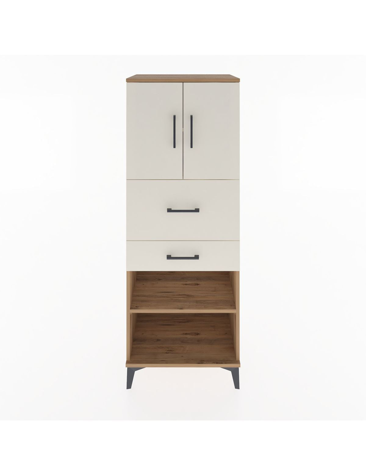 Hyperion Dolap 3 Raflı 2 Çekmeceli 2 Kapaklı 60x44x163 Çam-Aytaşı