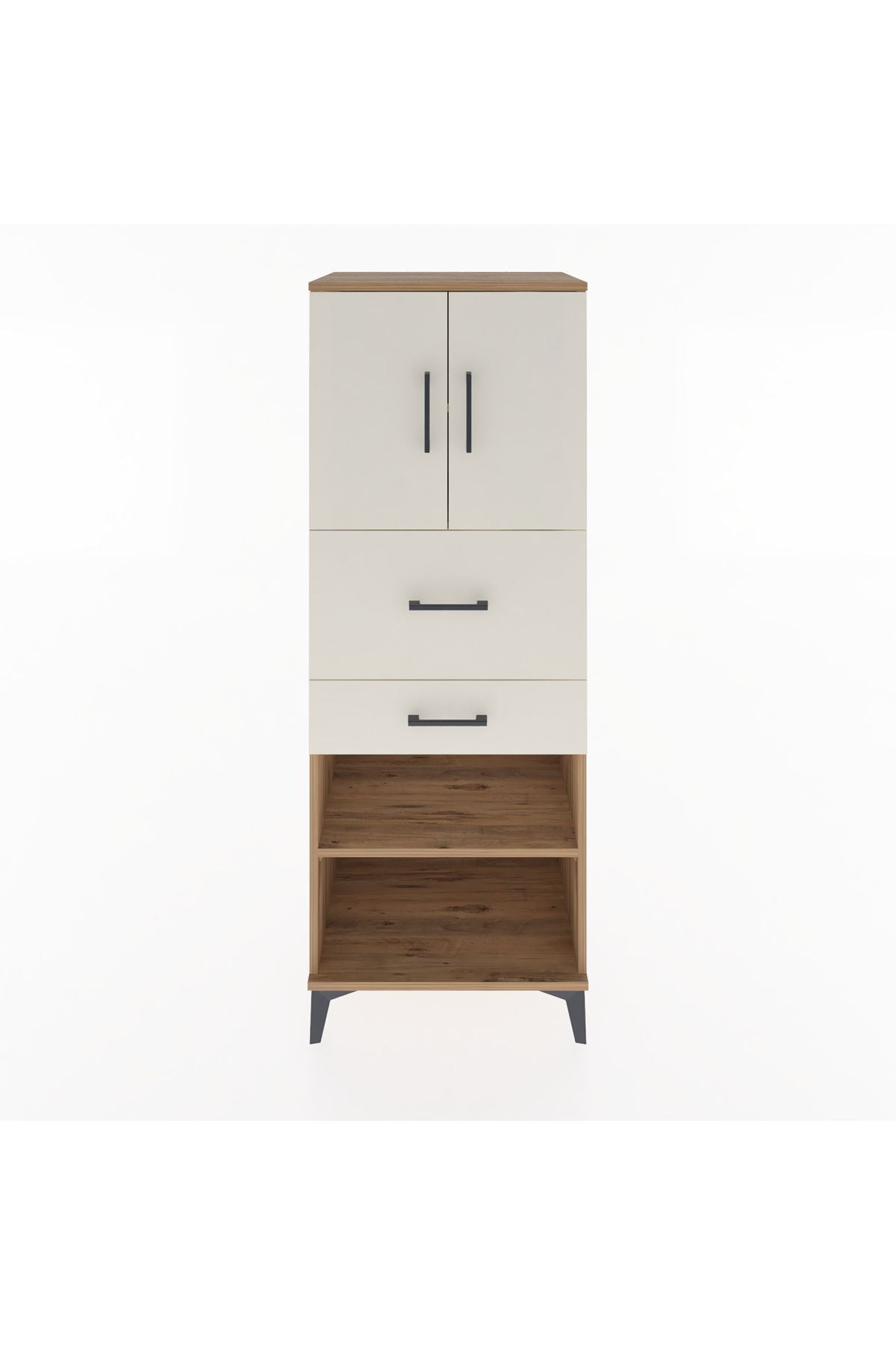 Hyperion Dolap 3 Raflı 2 Çekmeceli 2 Kapaklı 60x44x163 Çam-Aytaşı