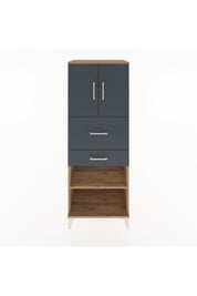 Hyperion Dolap 3 Raflı 2 Çekmeceli 2 Kapaklı 60x44x163 Çam-Antrasit