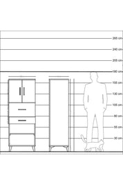 Hyperion Dolap 3 Raflı 2 Çekmeceli 2 Kapaklı 60x44x163 Çam-Çam
