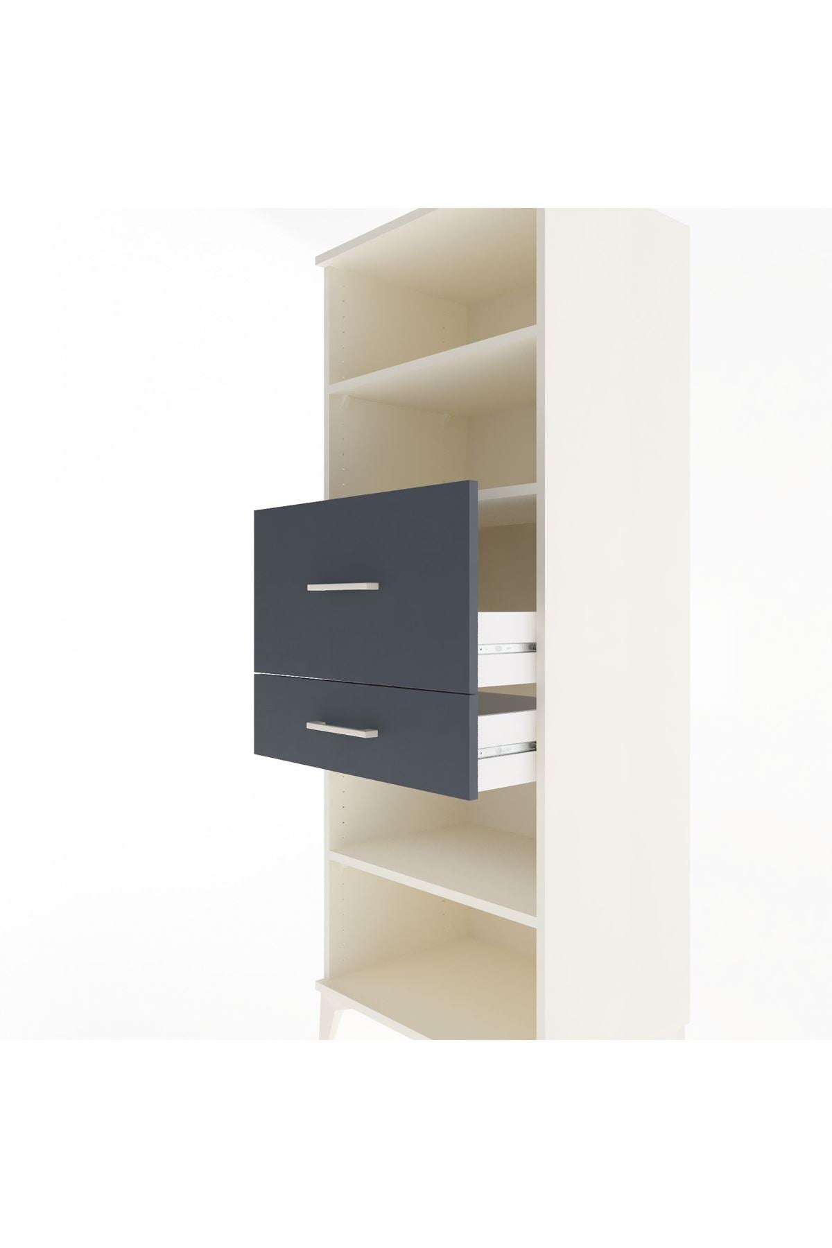 Hyperion Dolap 3 Raflı 2 Çekmeceli 60x44x163 Aytaşı-Antrasit