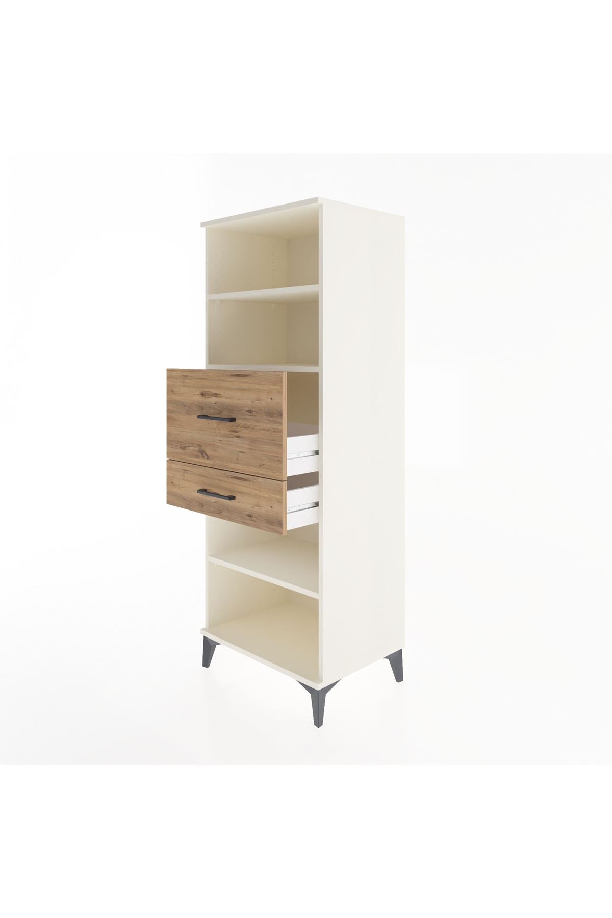 Hyperion Dolap 3 Raflı 2 Çekmeceli 60x44x163 Aytaşı-Çam