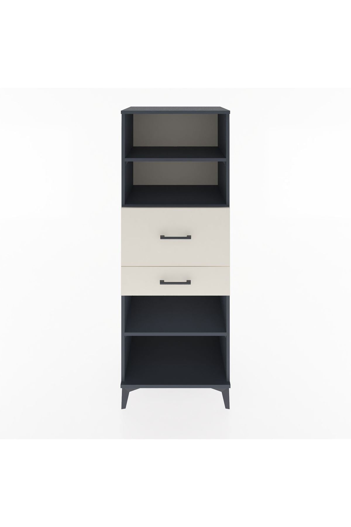 Hyperion Dolap 3 Raflı 2 Çekmeceli 60x44x163 Antrasit-Aytaşı