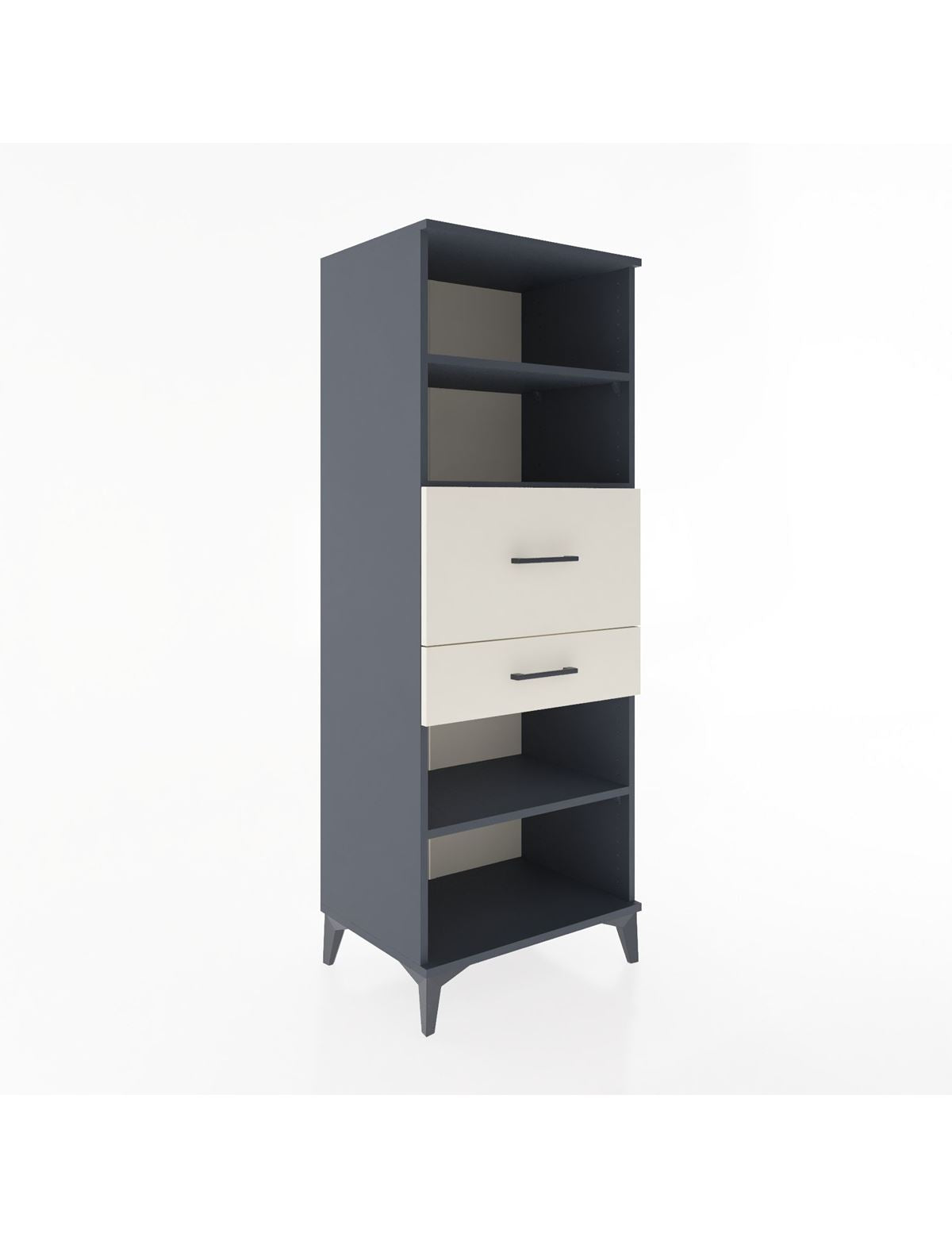 Hyperion Dolap 3 Raflı 2 Çekmeceli 60x44x163 Antrasit-Aytaşı