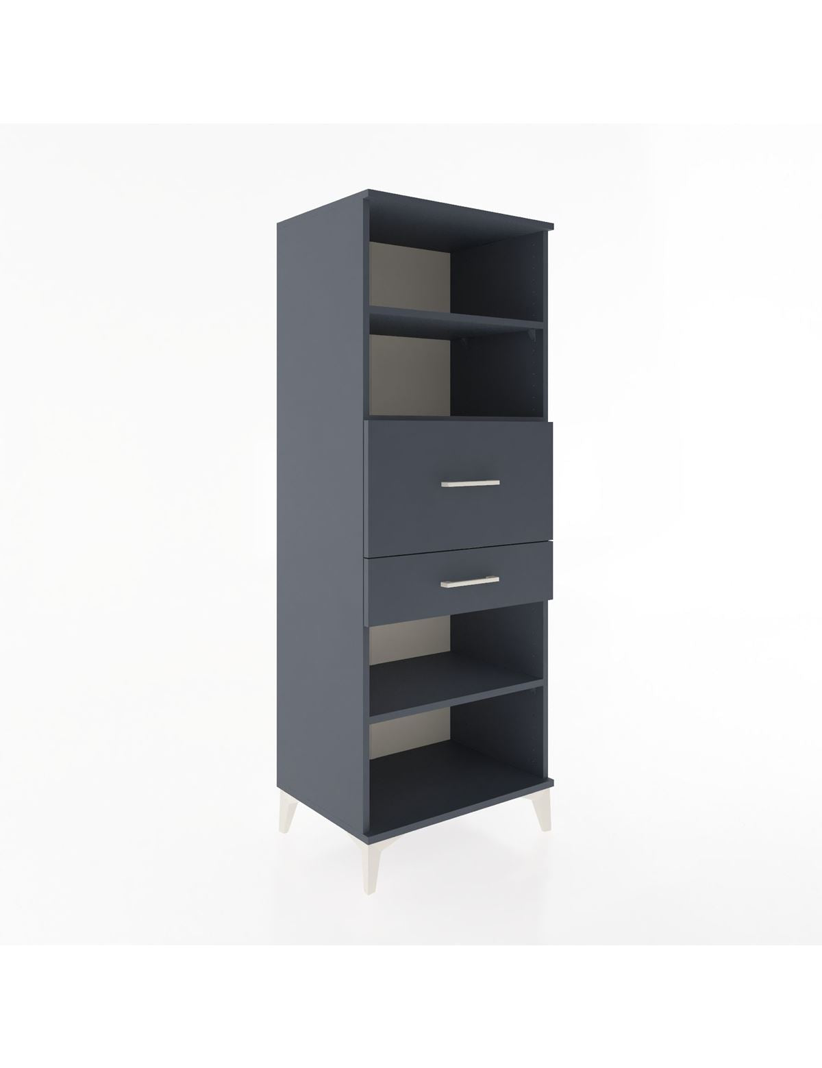 Hyperion Dolap 3 Raflı 2 Çekmeceli 60x44x163 Antrasit-Antrasit