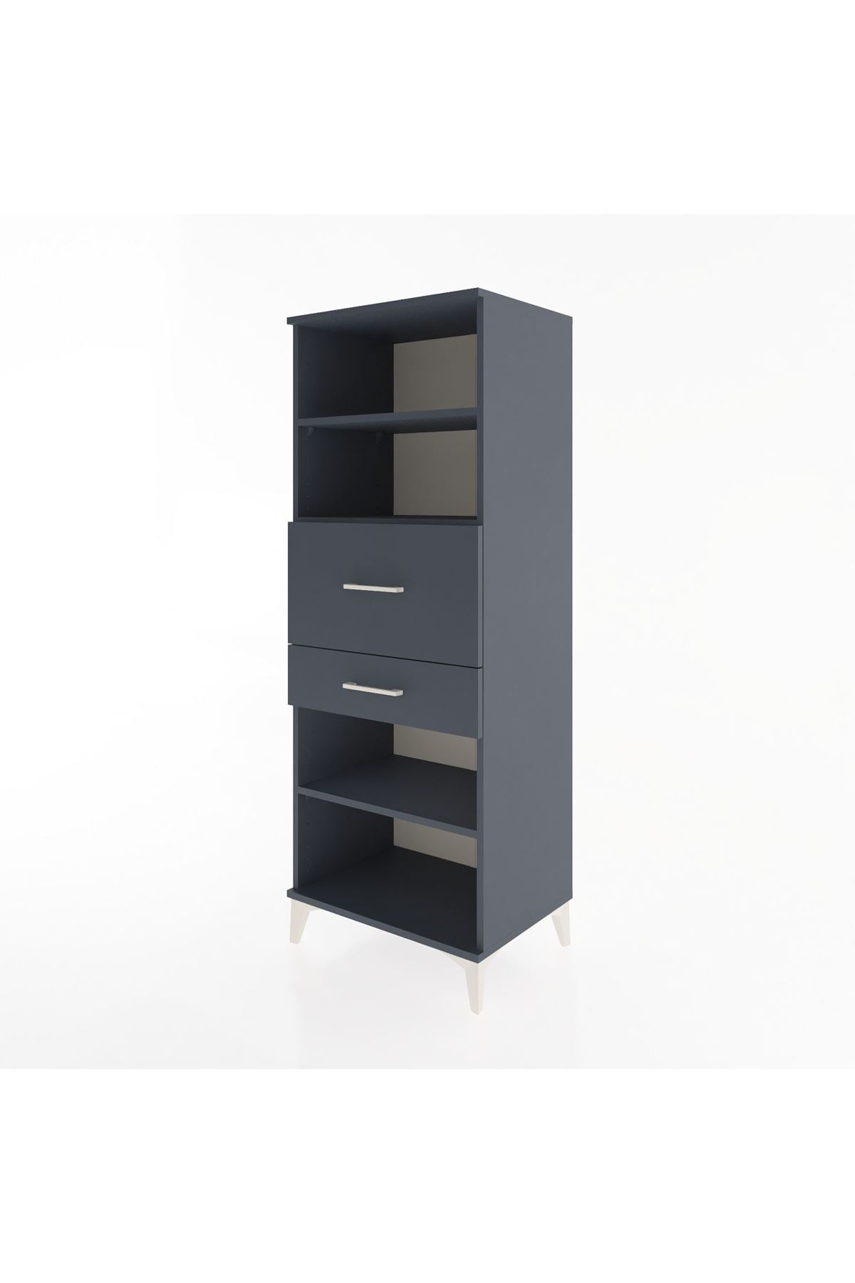 Hyperion Dolap 3 Raflı 2 Çekmeceli 60x44x163 Antrasit-Antrasit