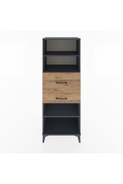 Hyperion Dolap 3 Raflı 2 Çekmeceli 60x44x163 Antrasit-Çam