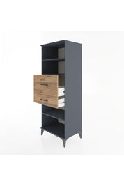 Hyperion Dolap 3 Raflı 2 Çekmeceli 60x44x163 Antrasit-Çam