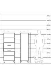 Hyperion Dolap 3 Raflı 2 Çekmeceli 60x44x163 Çam-Aytaşı