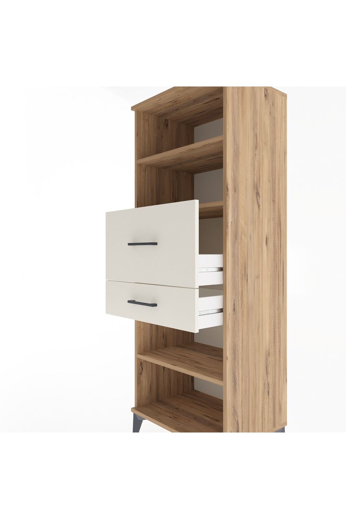 Hyperion Dolap 3 Raflı 2 Çekmeceli 60x44x163 Çam-Aytaşı