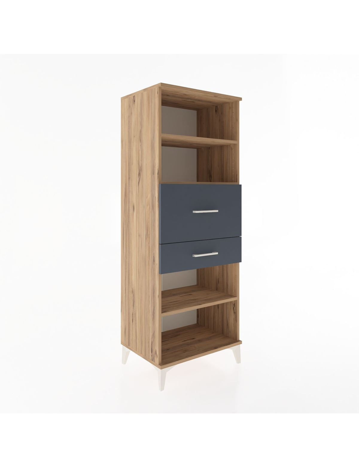 Hyperion Dolap 3 Raflı 2 Çekmeceli 60x44x163 Çam-Antrasit