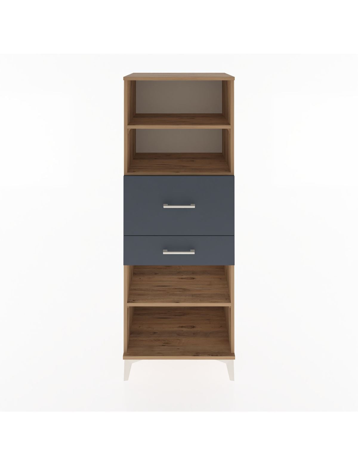 Hyperion Dolap 3 Raflı 2 Çekmeceli 60x44x163 Çam-Antrasit