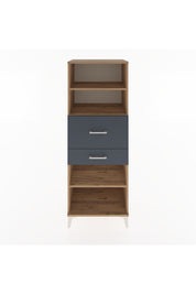 Hyperion Dolap 3 Raflı 2 Çekmeceli 60x44x163 Çam-Antrasit