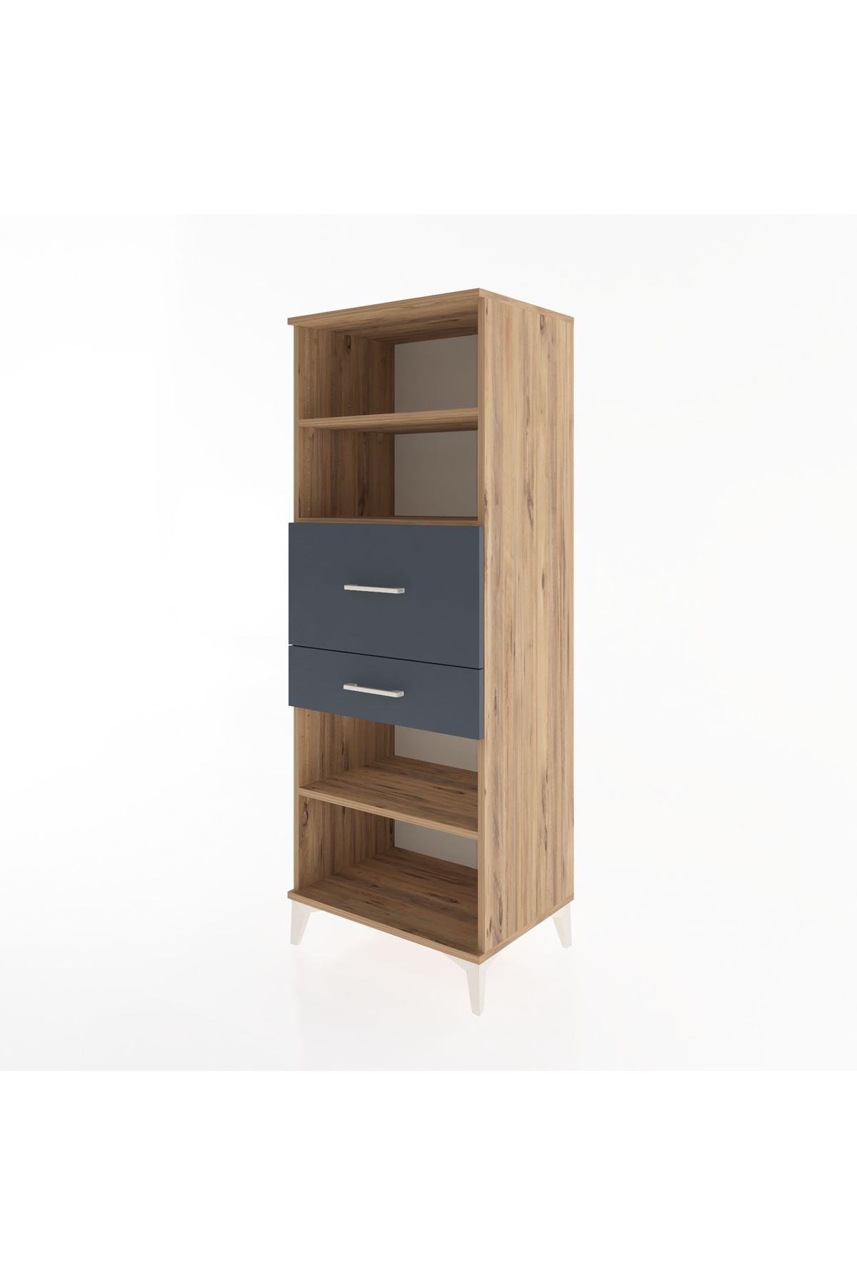 Hyperion Dolap 3 Raflı 2 Çekmeceli 60x44x163 Çam-Antrasit