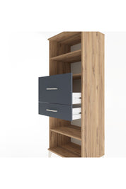 Hyperion Dolap 3 Raflı 2 Çekmeceli 60x44x163 Çam-Antrasit