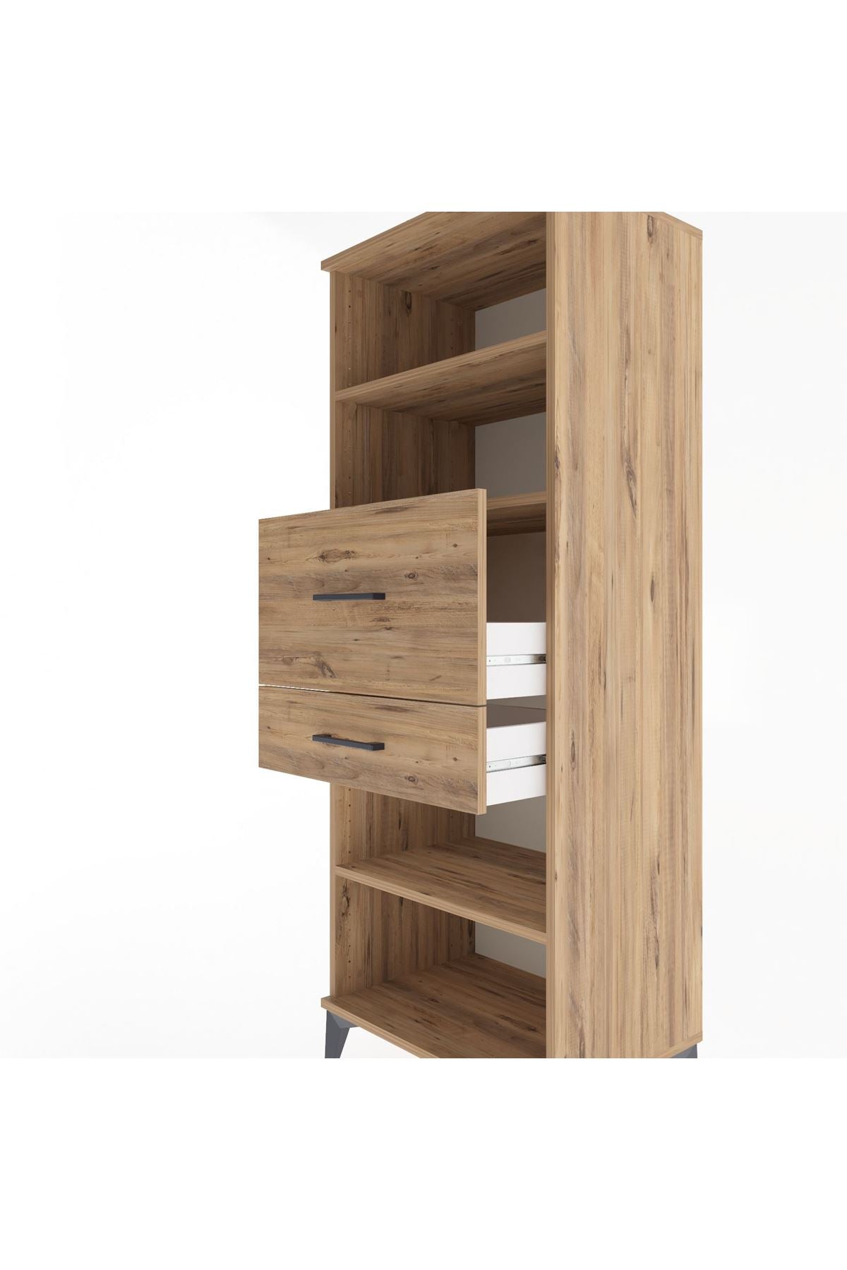 Hyperion Dolap 3 Raflı 2 Çekmeceli 60x44x163 Çam-Çam