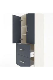 Hyperion Dolap 3 Raflı 2 Çekmeceli 2 Kapaklı 60x44x163 Aytaşı-Antrasit