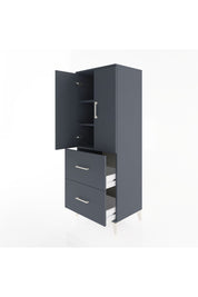 Hyperion Dolap 3 Raflı 2 Çekmeceli 2 Kapaklı 60x44x163 Antrasit-Antrasit