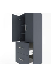 Hyperion Dolap 3 Raflı 2 Çekmeceli 2 Kapaklı 60x44x163 Antrasit-Antrasit