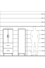 Hyperion Dolap 3 Raflı 2 Çekmeceli 2 Kapaklı 60x44x163 Aytaşı-Çam