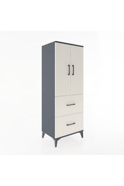 Hyperion Dolap 3 Raflı 2 Çekmeceli 2 Kapaklı 60x44x163 Antrasit-Aytaşı