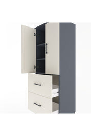 Hyperion Dolap 3 Raflı 2 Çekmeceli 2 Kapaklı 60x44x163 Antrasit-Aytaşı