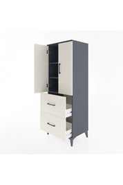 Hyperion Dolap 3 Raflı 2 Çekmeceli 2 Kapaklı 60x44x163 Antrasit-Aytaşı
