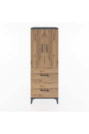 Hyperion Dolap 3 Raflı 2 Çekmeceli 2 Kapaklı 60x44x163 Antrasit-Çam