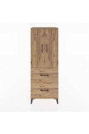 Hyperion Dolap 3 Raflı 2 Çekmeceli 2 Kapaklı 60x44x163 Çam-Çam