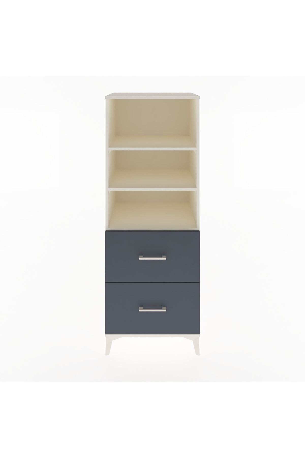 Hyperion Dolap 3 Raflı 2 Çekmeceli 60x44x163 Aytaşı-Antrasit