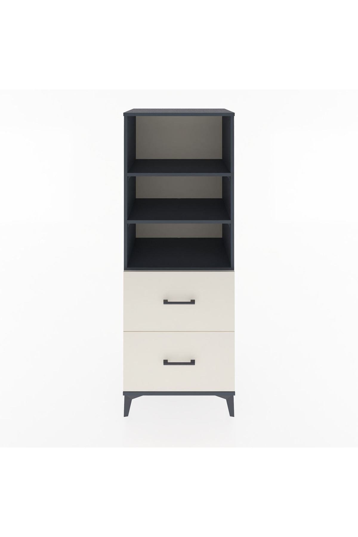 Hyperion Dolap 3 Raflı 2 Çekmeceli 60x44x163 Antrasit-Aytaşı