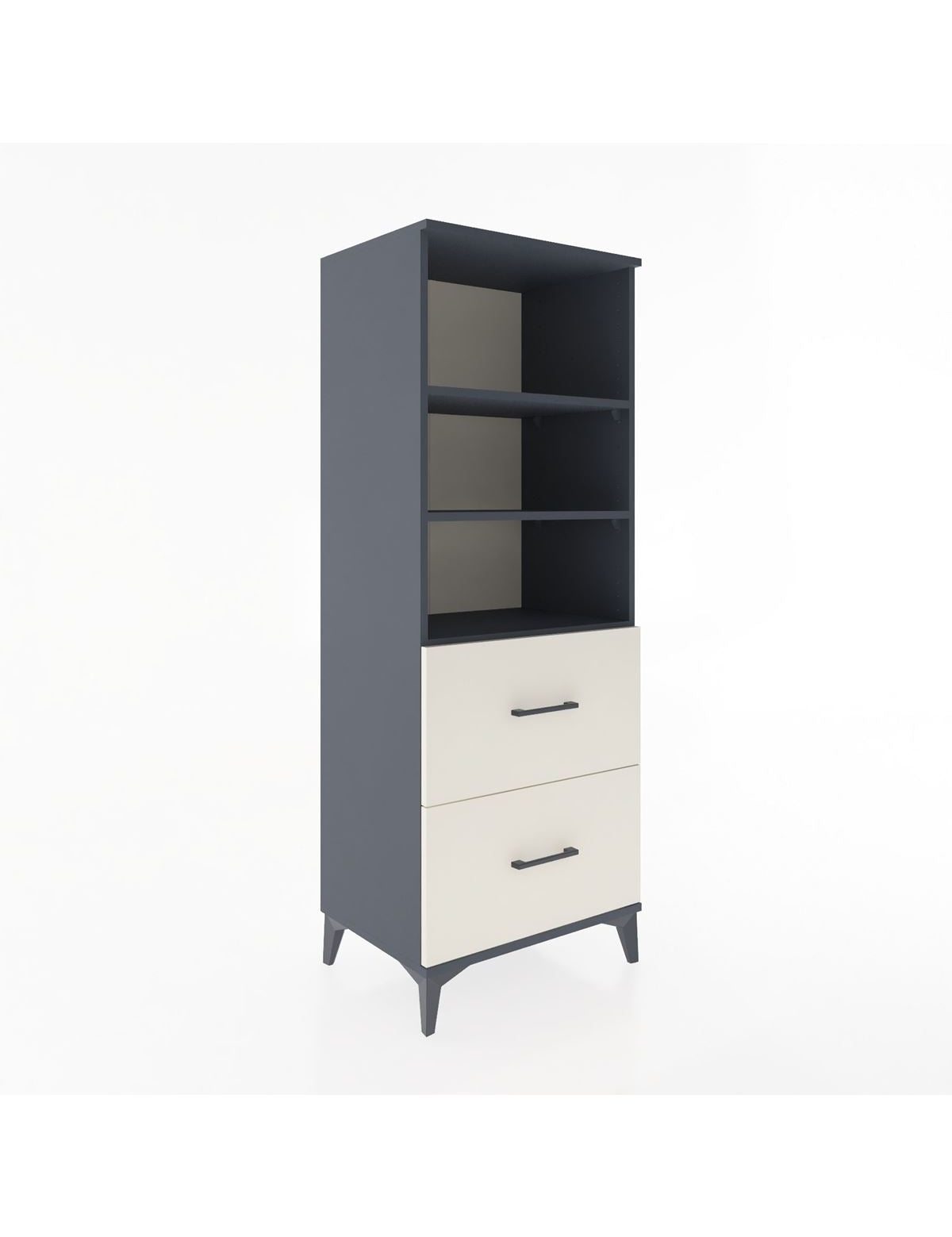 Hyperion Dolap 3 Raflı 2 Çekmeceli 60x44x163 Antrasit-Aytaşı