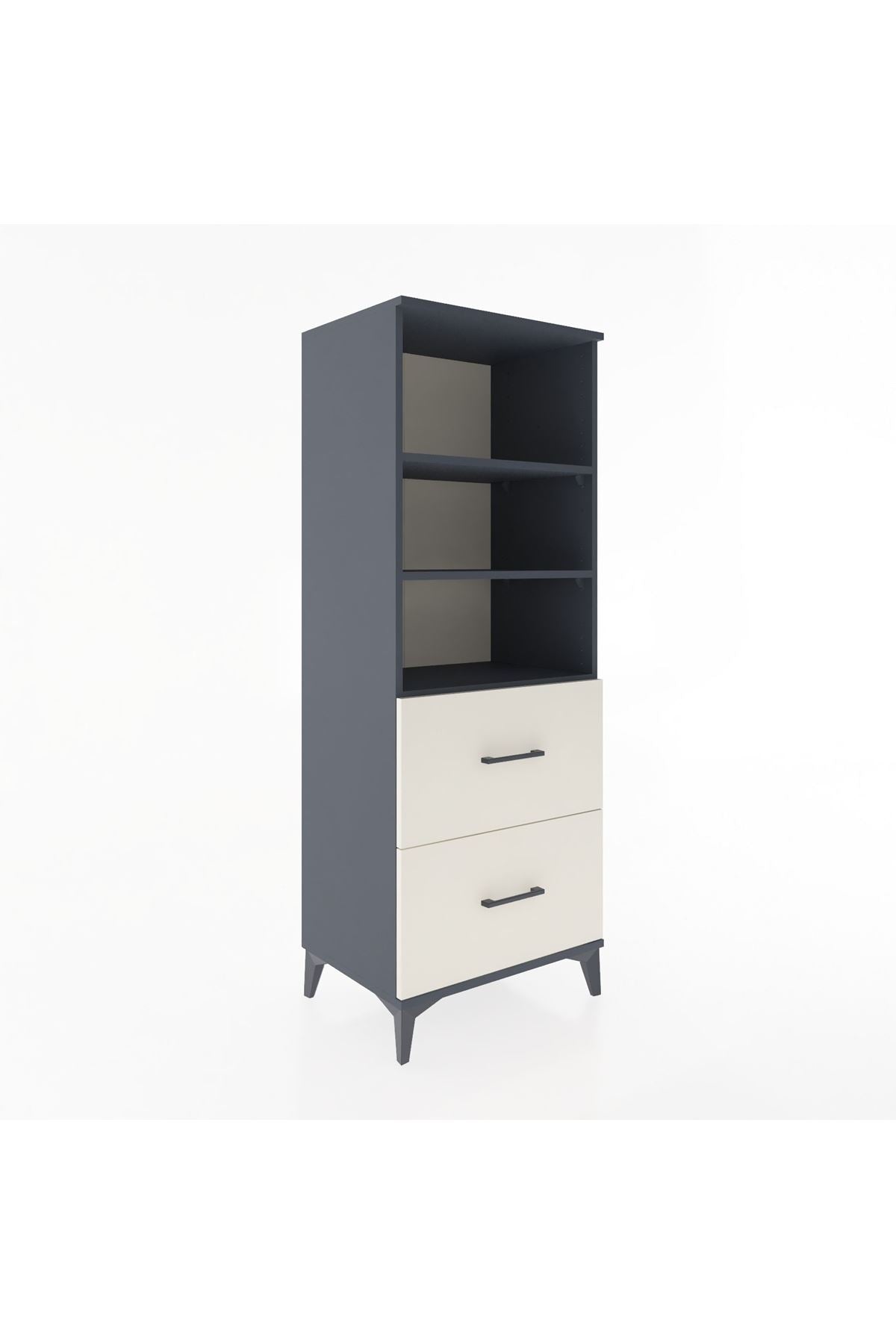 Hyperion Dolap 3 Raflı 2 Çekmeceli 60x44x163 Antrasit-Aytaşı