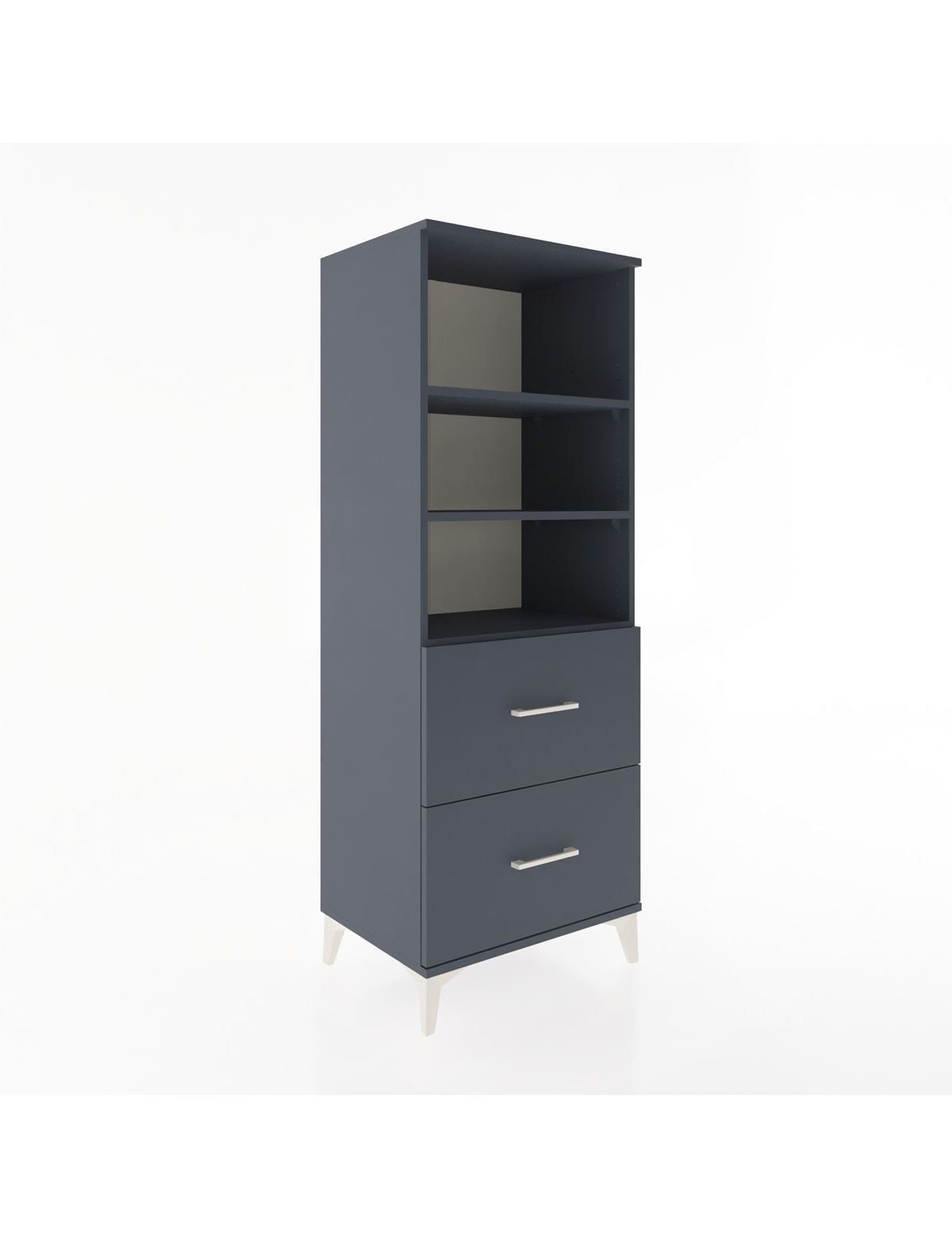 Hyperion Dolap 3 Raflı 2 Çekmeceli 60x44x163 Antrasit-Antrasit