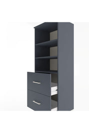 Hyperion Dolap 3 Raflı 2 Çekmeceli 60x44x163 Antrasit-Antrasit