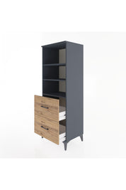 Hyperion Dolap 3 Raflı 2 Çekmeceli 60x44x163 Antrasit-Çam