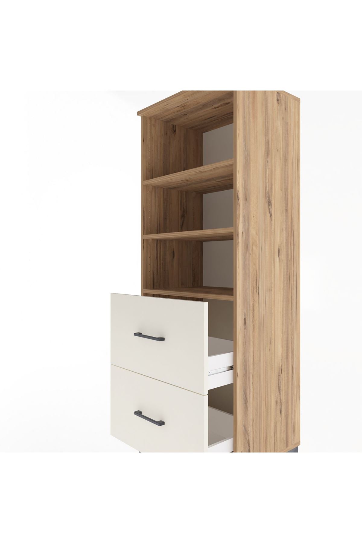Hyperion Dolap 3 Raflı 2 Çekmeceli 60x44x163 Çam-Aytaşı
