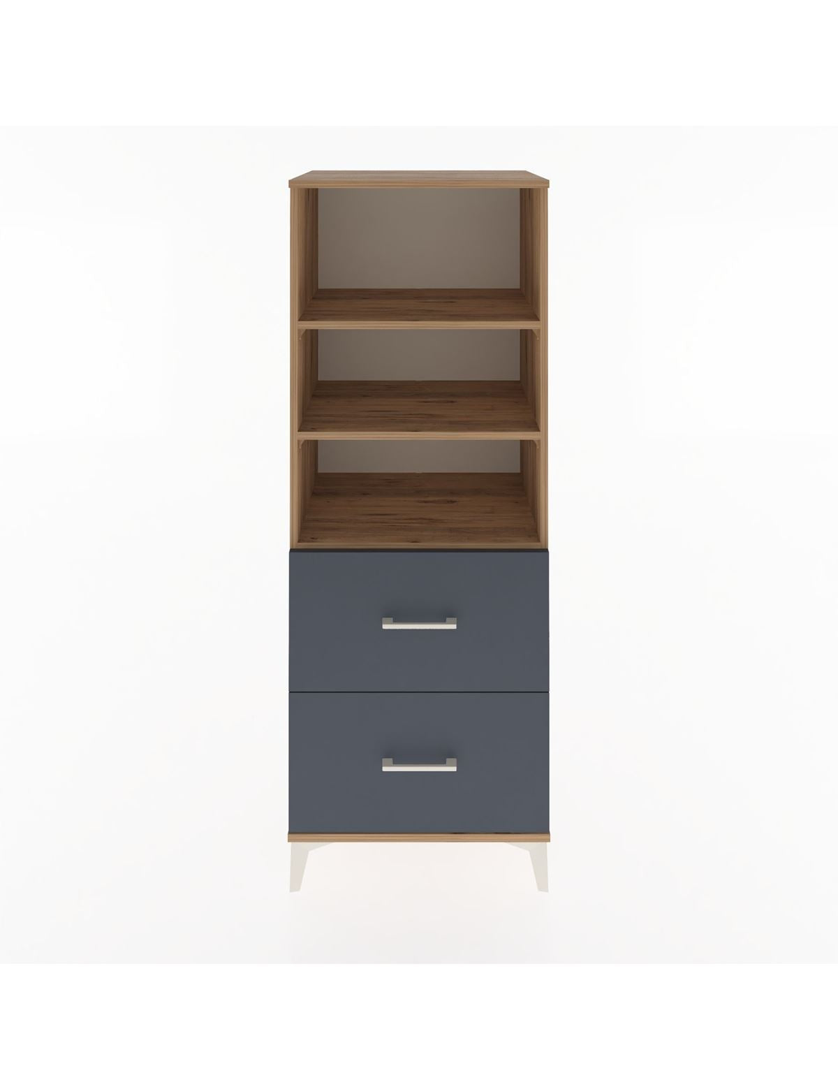 Hyperion Dolap 3 Raflı 2 Çekmeceli 60x44x163 Çam-Antrasit